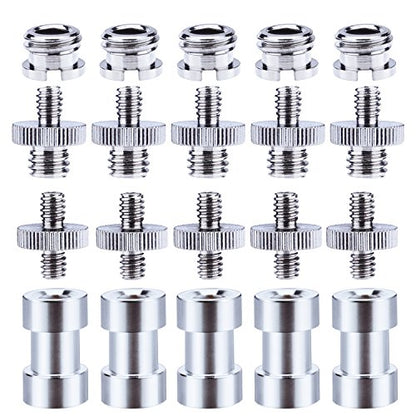 Sunmns 1/4 Inch and 3/8 Inch Converter Threaded Screws Adapter Mount Set for Camera/Tripod/Monopod/Ballhead, 21 Pieces