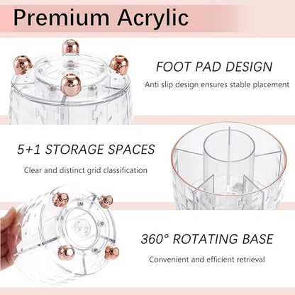Rose Gold Desk Accessories, Office Supplies Desk Organizers 360°Pen Holder Acrylic Stapler Set, Phone Holder, Ballpoint Pen, Scissor, Binder Clips, Ruler, Transparent Glue, Sticky Note and Staples. - color: Rose Gold