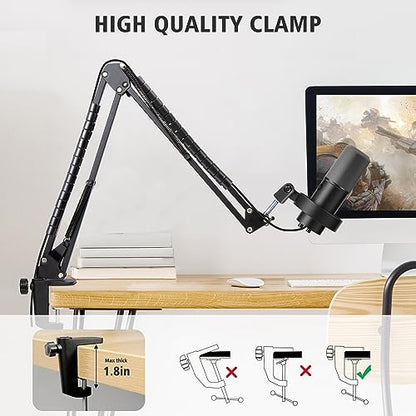 SUNMON Boom Arm for Fifine K688 Mic with 3/8" to 5/8" Adapter and Cable Sleeve - color: Fifine K688 Boom Arm with Cable Sleeve