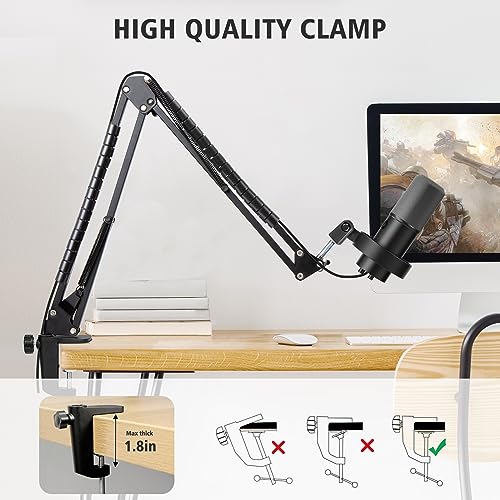 SUNMON Boom Arm for Fifine K688 Mic with 3/8" to 5/8" Adapter and Cable Sleeve - color: Fifine K688 Boom Arm with Cable Sleeve