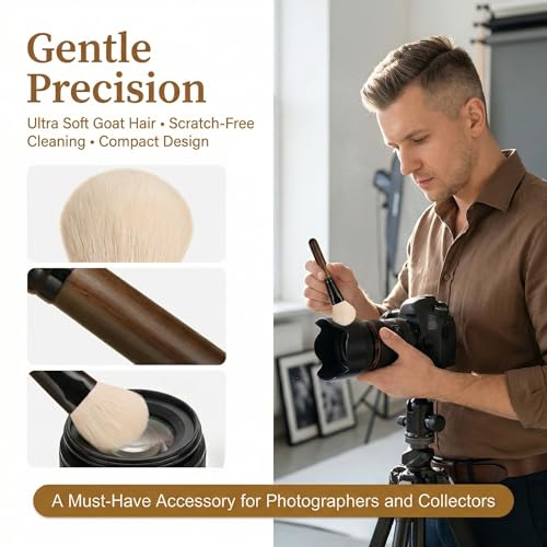 Lens Brush Camera Cleaning Kit for Lenses and Screen Goat Hair Cleaner Pen for DSLR Camera Computer Screen Soft Brush Cleaner Kit for Dust Removal and Lens Maintenance