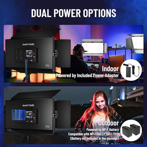 Mettlelite SPL420C RGB LED Video Light with APP Control, 360° Full Color RGB Panel Light, 2800K-8000K, CRI/TLCI 97+, 10 Scenes, Professional Photography Studio Lighting for YouTube/Stream/Photo/Video - size: SPL420C - 1 Light