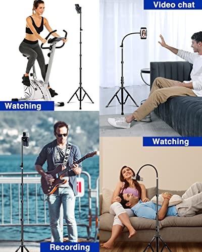 Elitehood 6.7 Feet Tall Phone Tripod, Heavy Duty Metal iPhone Tripod Stand with Remote, 17" Gooseneck Overhead Phone Mount for iPhone 15 14 13 Pro Max / 13 Pro / 13 12 11, Android Cell Phone Black - style: Flexible Arm