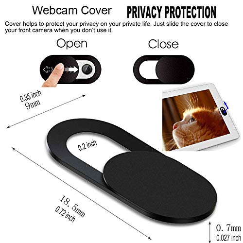 [12 Pack] Slide Webcam Cover Ultra Slim Web Camera Cover fits Laptop, Desktop, PC, Macboook Pro, iMac, Mac Mini, Computer, Smartphone,Protect Your Privacy Security,Strong Adhensive-6 White+6 black - color: 6black+ 6white 12Pack