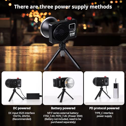 GVM 100W LED Video Light,Professional Photography Lighting Portable Continuous Output Lighting 2700K~6800K,18500 lux@1m with Standard Reflector for Studio Photography