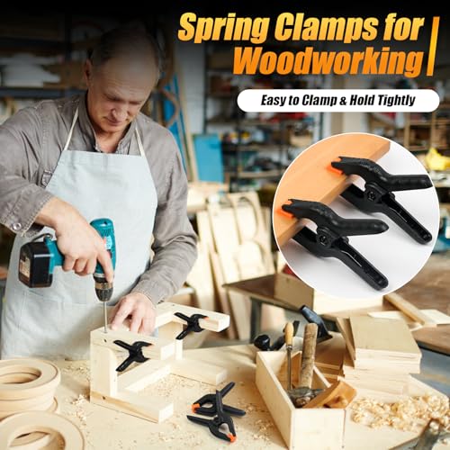 RELBRO Spring Clamps, Assorted Sizes Plastic Clips for Woodworking Balloon Arch Backdrop Craft Projects, Heavy Duty, 6 Inch, 4.5 Inch, 3.5 Inch, Black, 10 Pcs - size: Assorted Sizes