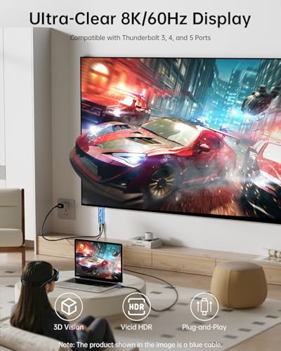 USB C to HDMI Cable Adapter, Upgrades 8K@60Hz C to HDMI Cable with 100W PD Fast Charging Adapter Compatible with Switch2/1, Mac, iPhone17 16 15, HD TV All Aluminum Body Fast Heat Dissipation 6.0FT