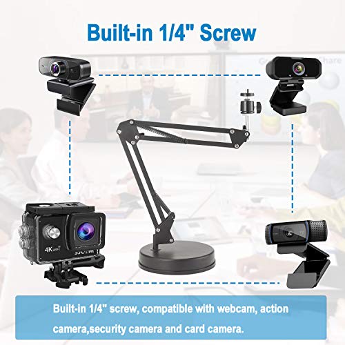 Webcam Stand,Camera Mount 22 Inch Suspension Boom Scissor Arm Stand,for Webcam C925e C922x C922 C930e C930 C920 C615,Hero 8/7/6/5,Ultra/Pro/Pro 2/Pro 3/Brio 4K,DSLR Camera