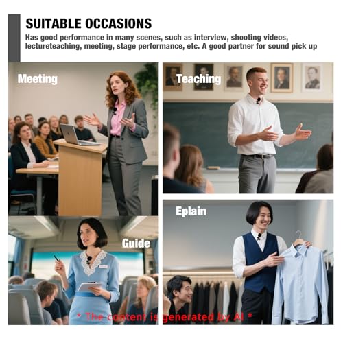Professional Unidirectional Super Cardioid Lavalier Lapel Microphone - Compatible with Sennheiser Wireless Bodypack System (3.5mm Female Screw Plug)
