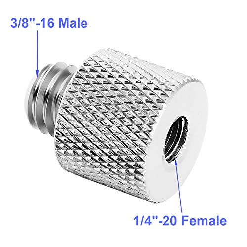 1/4 to 3/8 Adapter,1/4"-20 Female to 3/8"-16 Male Screw Thread Adapter for Camera Monitor, Mic Stand, Tripod - 2 Pack - color: 38 Male / 14Female