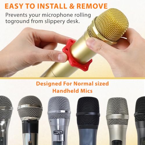 erioctry 5 Pack Hex Rubber Anti Roll Mic Rings Multi Color Stabilizer | Soft elastic rubber construction with hexagonal outline adds friction grip to avoid sliding of wireless handheld microphones