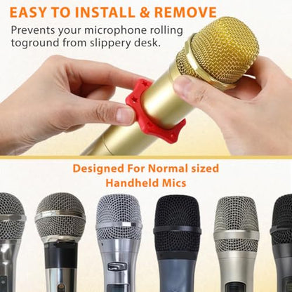 erioctry 5 Pack Hex Rubber Anti Roll Mic Rings Multi Color Stabilizer | Soft elastic rubber construction with hexagonal outline adds friction grip to avoid sliding of wireless handheld microphones