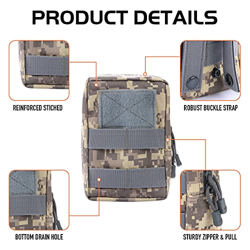 3 Pack Molle Pouch Combo Water Bottle Pouch Holder Tactical Molle Pouches Compact Utility Waist Bag Pack - color: Combo D:ACU