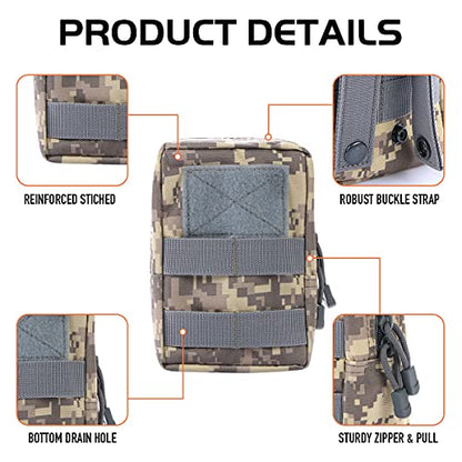 3 Pack Molle Pouch Combo Water Bottle Pouch Holder Tactical Molle Pouches Compact Utility Waist Bag Pack - color: Combo D:ACU