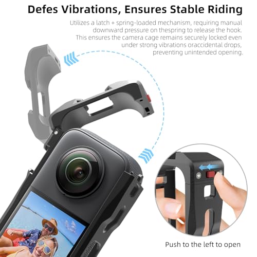 Case for Insta360 X5 Accessories, Metal Protective Frame Cage for Insta360 x5, with Quick-Release Safety Lock, 2 Cold Shoe Mounts, 2 x 1/4" Threads, Various Expansion Mounts - size: For Insta360 X5