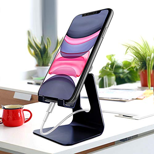 Adjustable Cell Phone Stand, CreaDream Phone Stand, Cradle, Dock, Holder, Aluminum Desktop Stand Compatible With Phone Xs Max Xr 8 7 6 6s Plus SE Charging, Accessories Desk,All Mobile Phones-Navy Blue - color: Navy Blue