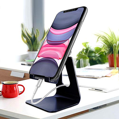 Adjustable Cell Phone Stand, CreaDream Phone Stand, Cradle, Dock, Holder, Aluminum Desktop Stand Compatible With Phone Xs Max Xr 8 7 6 6s Plus SE Charging, Accessories Desk,All Mobile Phones-Navy Blue - color: Navy Blue