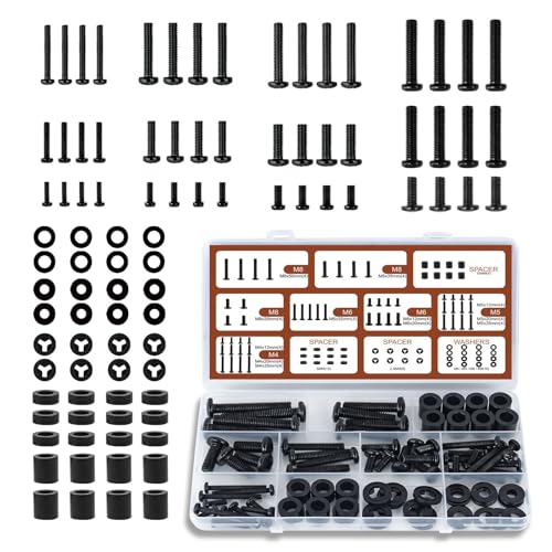 TV Bracket Screws, 92pcs Universal TV Stand Screw Set with 4-8mm Screws, Bolts, Spacers & Washers for Most Television Bolts Fixing Kits(Color:with Box)
