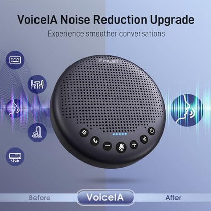 EMEET Conference Speaker and Microphone w/8 Mics, 360° Voice Pickup, Noise Reduction, Bluetooth/USB/Dongle Speakerphone for 10 People w/Daisy Chain for 18, Compatible w/Leading Platforms, 2025 Version - size: Luna Plus for 10