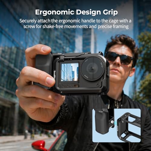 SmallRig Handle for DJI Osmo Action 6, Street Photography Side Grip with Shutter Button & Cold Shoe, Compatible with SmallRig Action 6 Cage 5887/5888, Wrist Strap Included for Street Photography-6259 - style: Grip