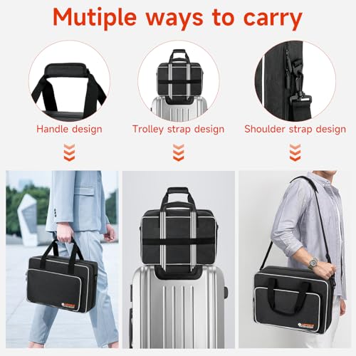 LEFOR·Z Large Audio Mixer Travel Case Compatible with RODECaster Pro,RODECaster Pro II,TC-Helicon GoXLR,Podcast Mixer Case Protective DJ Mixer Storage Bag for Microphones and More Podcast Equipment