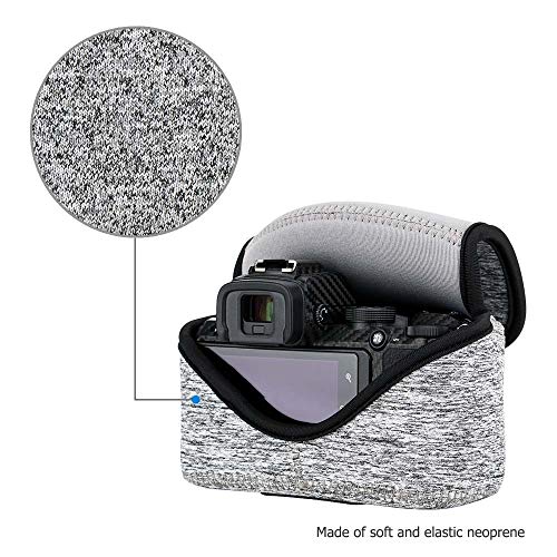 Neoprene Camera Sleeve Case for Sony ZV-E10 II +16-50mm lens Fuji X-T50 | Compact Camera Pouch, 6mm thick Neoprene, Anti Scratch. Touch-fastening flap. without strap, - color: Neoprene Camera Sleeve