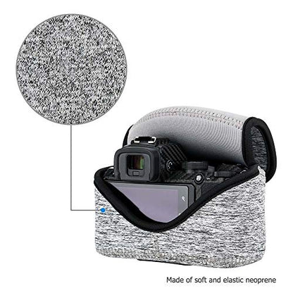 Neoprene Camera Sleeve Case for Sony ZV-E10 II +16-50mm lens Fuji X-T50 | Compact Camera Pouch, 6mm thick Neoprene, Anti Scratch. Touch-fastening flap. without strap, - color: Neoprene Camera Sleeve