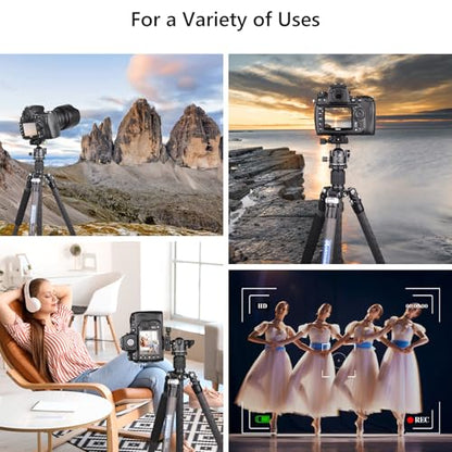 Low Profile Ball Head Heavy Duty Camera Tripod Ball Head 34mm Diameter with Two 1/4" Quick Release Plates for Camera Tripod, Monopod, DSLR,Max Load 33lbs /15kg