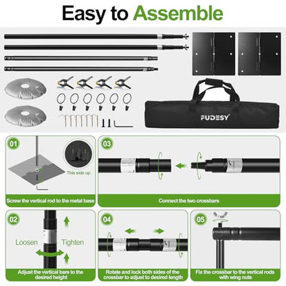 FUDESY Backdrop Stand Heavy Duty, 10x10ft Adjustable Photo Background Pipe and Drape Backdrop Stand Kit with Metal Base for Photography Parties Birthday Video Studio - size: 10x10ft