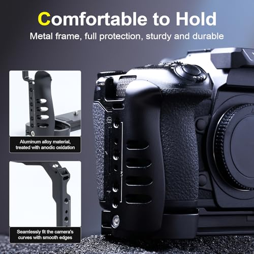 Full Camera Cage for LUMIX G9, CNC Aluminum Rig with Arca-Swiss Base, NATO Rails & Cold Shoe for Photography, Gimbal & Video Recording