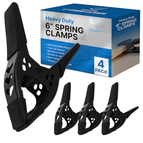 Lot of 4-6" inch Spring Clamp Large Super Heavy Duty Spring Metal All Black - 2.5 inch Jaw opening - size: Lot of 4