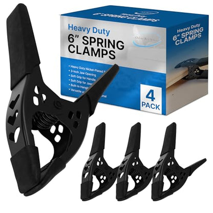 Lot of 4-6" inch Spring Clamp Large Super Heavy Duty Spring Metal All Black - 2.5 inch Jaw opening - size: Lot of 4
