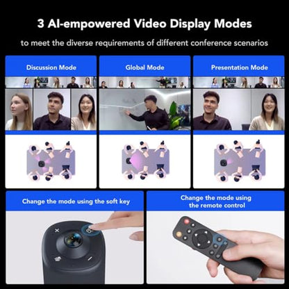 NEARITY 360 Basic Conference Webcam with Microphone and Speaker, Video Conferencing Camera, 3 AI Modes, All in One Video Conference Room Webcam for Teams/Zoom/Meetings/Office