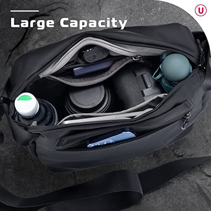 ULANZI Versatile Camera Shoulder Bag Photography Travel Messenger Portable Travel Bag Accessories Stylish Crossbody DSLR Sling Bag Compatible with Sony Canon etc -BLACK