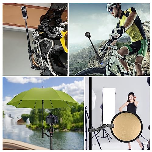 PULUZ Super Double Camera Clamp Mount, Crab Plier Clip Bracket Magic Arm Double Ball Head Adapter Umbrella Clamp for Motorcycle, Bike, Cross Bars, Desktop, Light Stand, Photo Boom Stand - style: Double Clamp