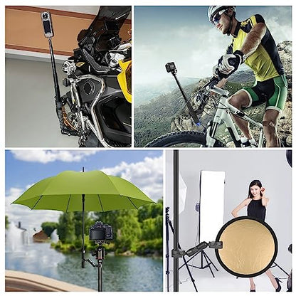 PULUZ Super Double Camera Clamp Mount, Crab Plier Clip Bracket Magic Arm Double Ball Head Adapter Umbrella Clamp for Motorcycle, Bike, Cross Bars, Desktop, Light Stand, Photo Boom Stand - style: Double Clamp