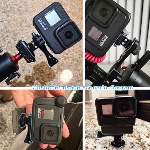 Suptig Tripod Mount Adapter for Gopro Mission 1 Pro, Gopro Hero 13, Hero 12, 11, 10, 9, 8, 7, 6, 5, 4, 3, Hero Session, Lite Hero, Gopro Max, Akaso, DJI osmo Action, Inst360, Akaso Action Camera.