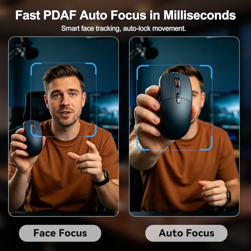 Angetube 4K Webcam for PC&Mac, 1080P@60fps Autofocus Webcam with Microphone | 2 Mics, 8X Digital Zoom 78° FOV, Privacy Cover, Plug & Play, USB Webcam 4K for Computer Windows, Meetings, Streaming, Laptop