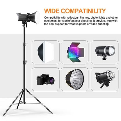 EMART Heavy Duty Light Stand 8.5ft, Spring Cushioned, Aluminum Alloy Construction, Photo Video Studio Tripod with Carrying Bag for Photography Lighting, Parabolic Softbox, Flash (1 Pack) - size: 1 Pack