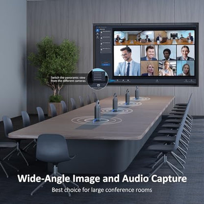 NexiGo Meeting 360 Ultra (Gen 3), Enhanced All-in-One Conference Camera System, Multi-Camera Setup, 8K Capture, AI-Powered Framing and Auto Tracking, for Medium to Large Meeting Rooms - style: Meeting 360 Ultra