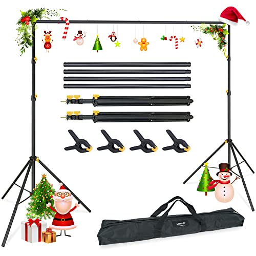 LINCO Lincostore Backdrop Support Stand Kit 10x6.5ft Adjustable Photography Studio Photo Background Support System with Carrying Bag for Green Screen Muslin, 4171 - size: 10ft wide 6.5ft high