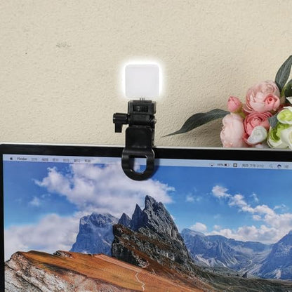 Monitor Camera Mount Clamp Clip, Ring Light Clip Adapter Replacement Screen LCD Display Top Fill Lightes-Flash Holder Webcam Stand Zoom Light Clips-on Part for Phone Tripod Tablet Video Live Stream - color: black