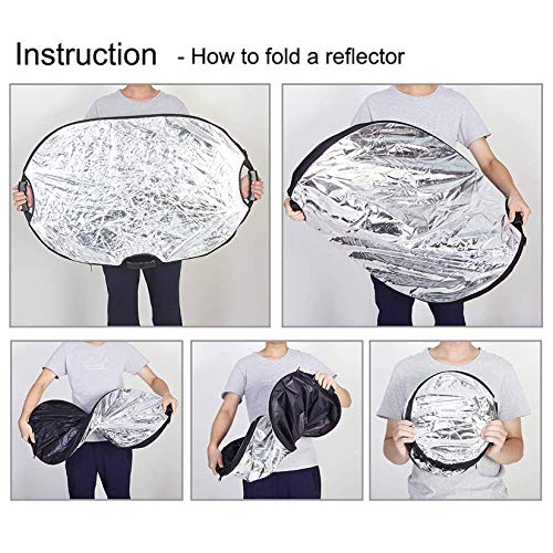 Selens 5-in-1 Oval Reflector with Handle for Photography Photo Studio Lighting & Outdoor Lighting (24 x 36 Inch) - size: 24 x 36 Inch Oval Reflector