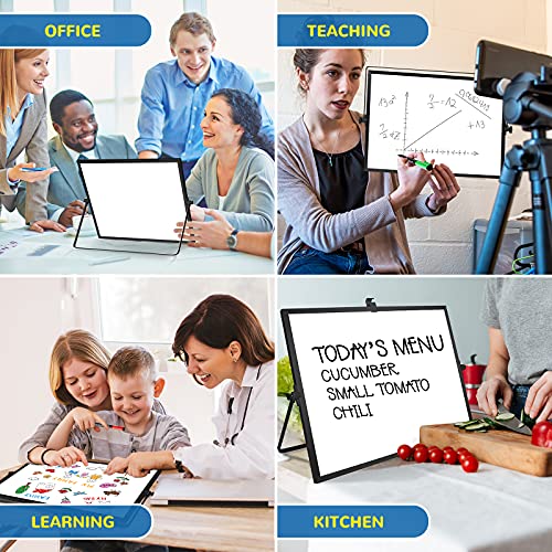 Small Monthly Calendar Dry Erase Whiteboard for Wall, 16in x 12in Magnetic Dry Erase Board, Hanging Double-Sided White Board, Portable Board for Drawing, Kitchen, Planning, Memo, School, Home, Office - color: Black