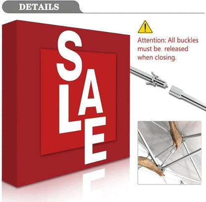 Customize Fabric Display Stand Trade Show Aluminum Portable Pop Up Display Banner Backdrop with Collapsible Frame and Banner Set 20×7.5 FT - color: Pop-Up Displays, size: 20×7.5 FT