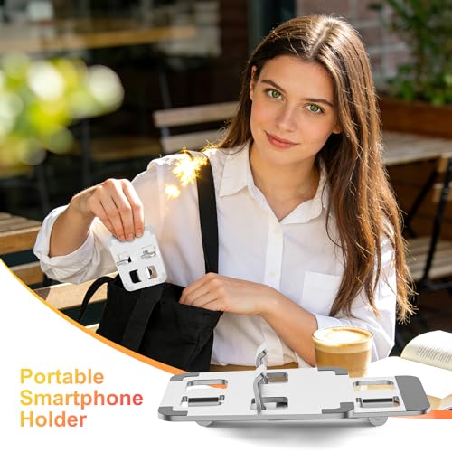 Desktop Phone Stand, Dual Folding Adjustable Mobile Phone Holder, Portable Universal Stand for iPhone & Samsung All Phones