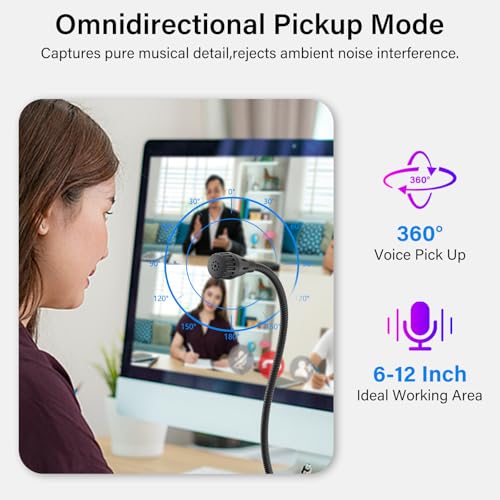 USB Computer Microphone, Plug & Play Desktop Condenser Mic for PC & Gaming with Volume Knob and One-Touch Mute Button, Compatible with Windows/Mac, Ideal for YouTube,Streaming(Black) - color: Black 2