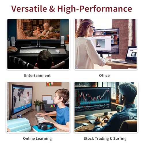 All in One Desktop Computer, 24" Display, i5 CPU Up to 3.3 GHz, 16GB RAM, 256 GB SSD, Privacy Protection Webcam, WiFi 6 + BT 5.3, Win11 Home, Black