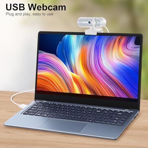 2K Webcam for PC, Webcam with Microphone and Tripod, Auto Light Correction, USB Camera Plug and Play, 90° Wide FOV, Privacy Cover, Works with Skype, Zoom, Meet, Teams, PC, Laptop, Mac, Tablet - style: 2K Webcam with Tripod and Mic