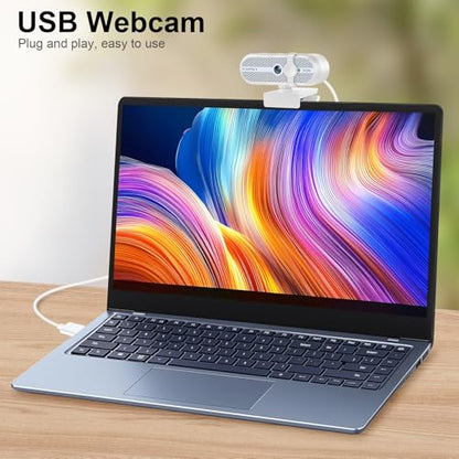 2K Webcam for PC, Webcam with Microphone and Tripod, Auto Light Correction, USB Camera Plug and Play, 90° Wide FOV, Privacy Cover, Works with Skype, Zoom, Meet, Teams, PC, Laptop, Mac, Tablet - style: 2K Webcam with Tripod and Mic